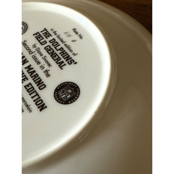 Dan Marino Dolphins Field General Collector Plate By Bradford Exchange Vintage - Picture 10 of 10